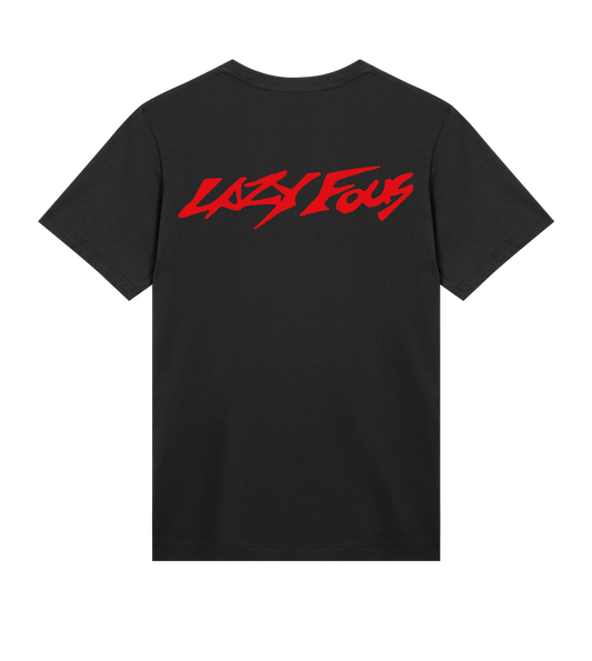 Lazy Fous Black on Red Tee